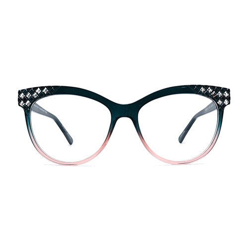 2023 New model fashion oval female women injection acetate optical frame glasses